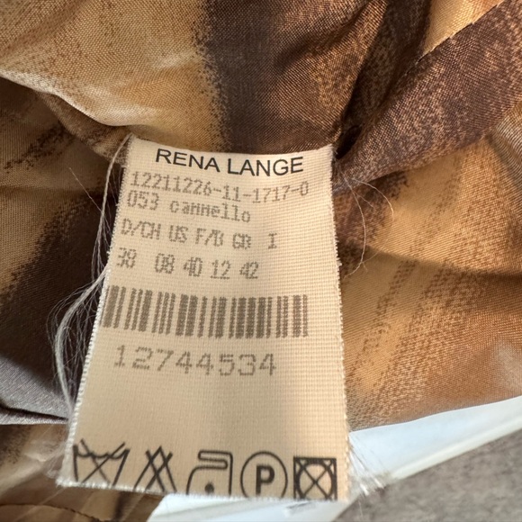 Rena Lange Tan Virgin Wool Cammello Blazer Jacket Womens Size 8 - Picture 5 of 7